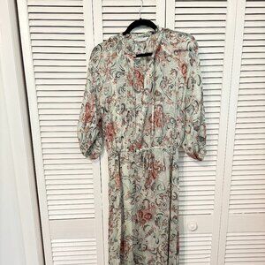 Summum Amsterdam Women's Silk Maxi Dress with Sleeves and Slip Size Small